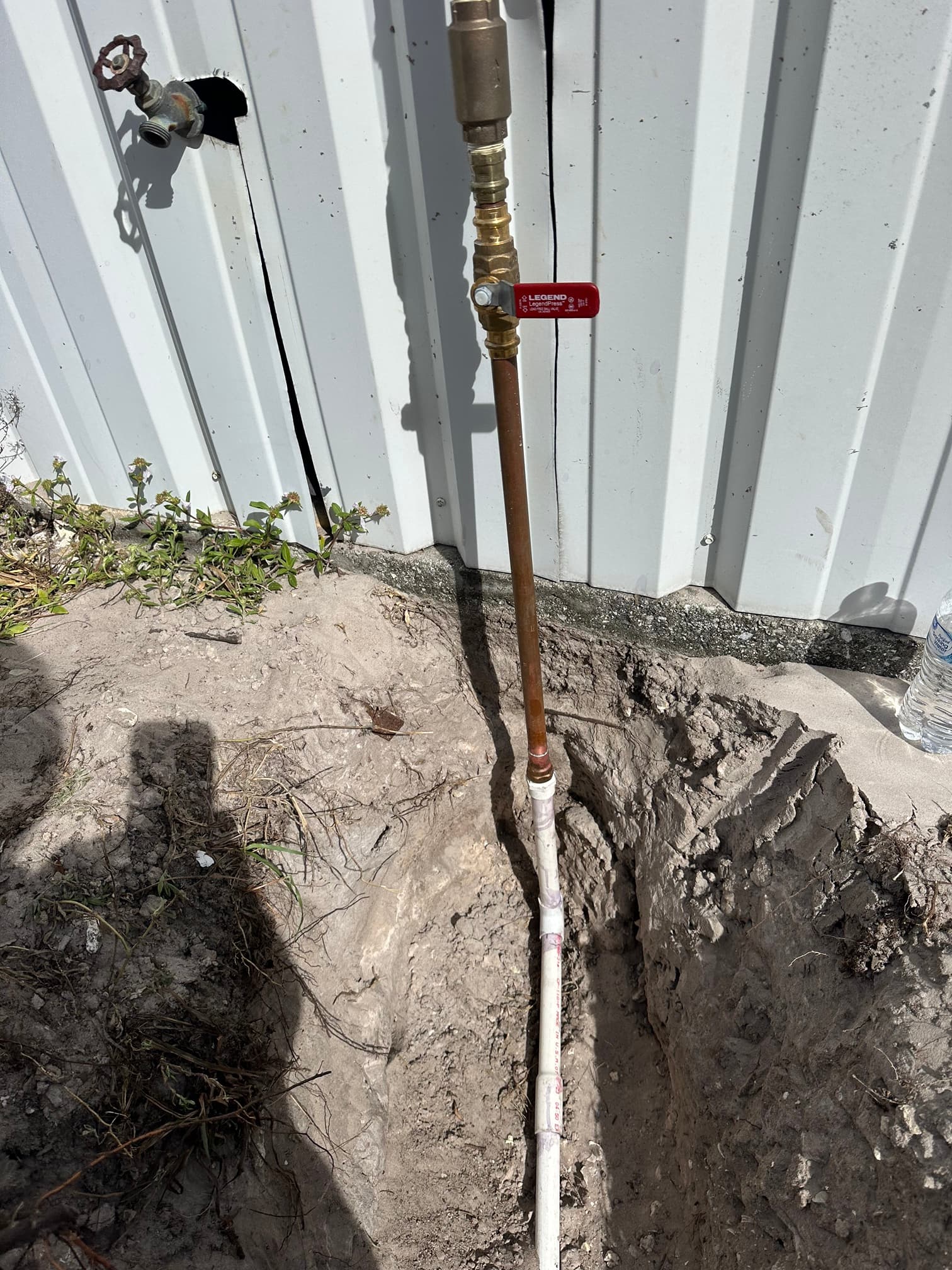 Exterior hose bib installation