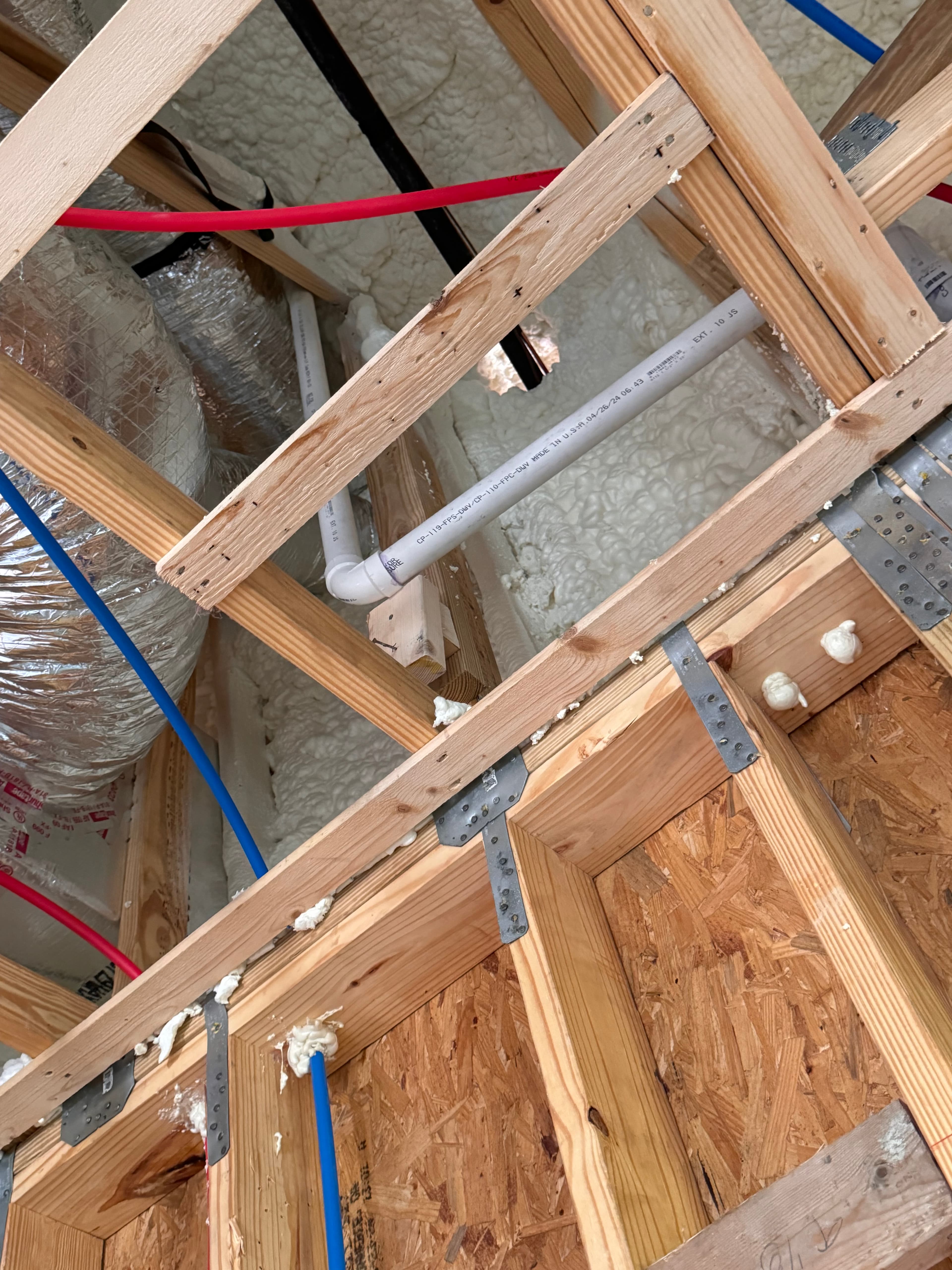 New construction overhead rough-in