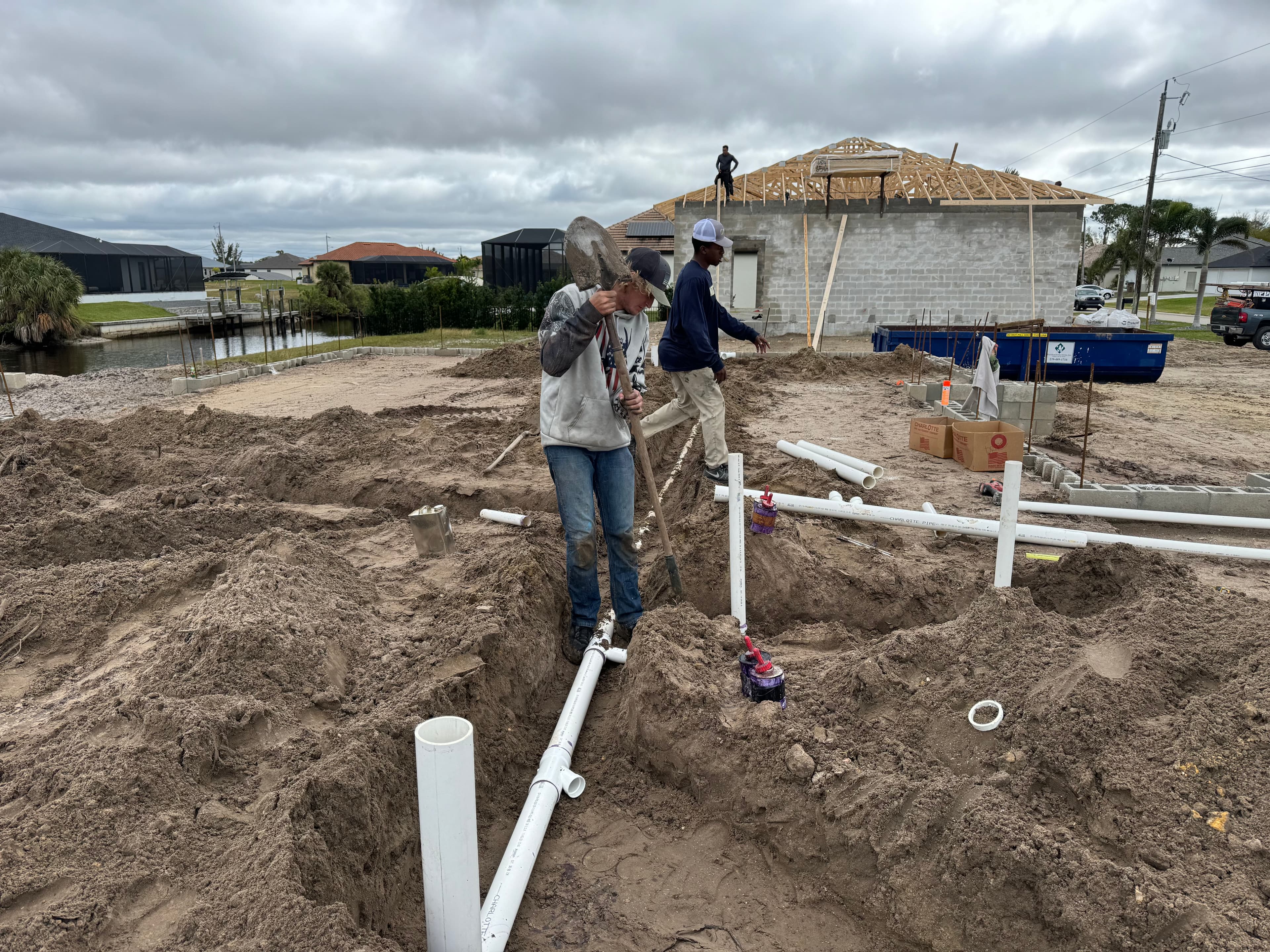 New construction underground plumbing