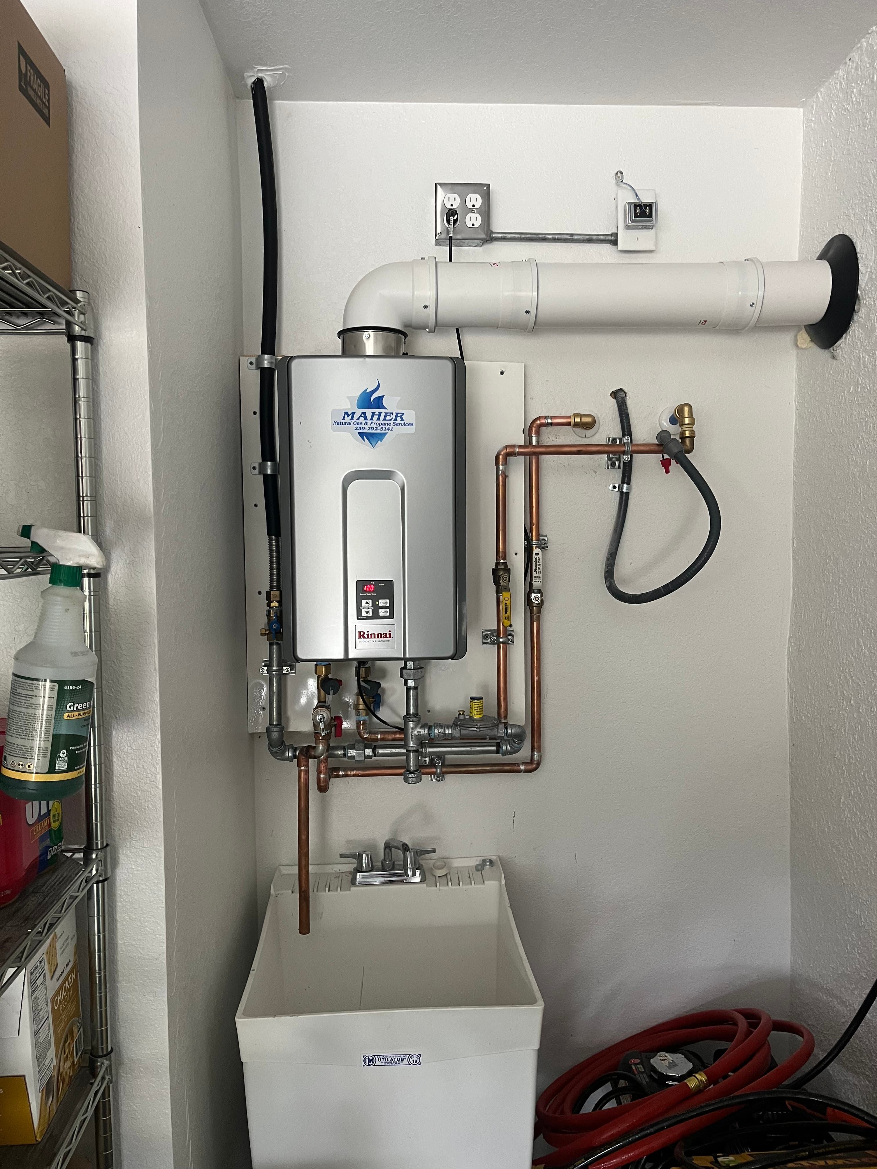 Tankless water heater installation