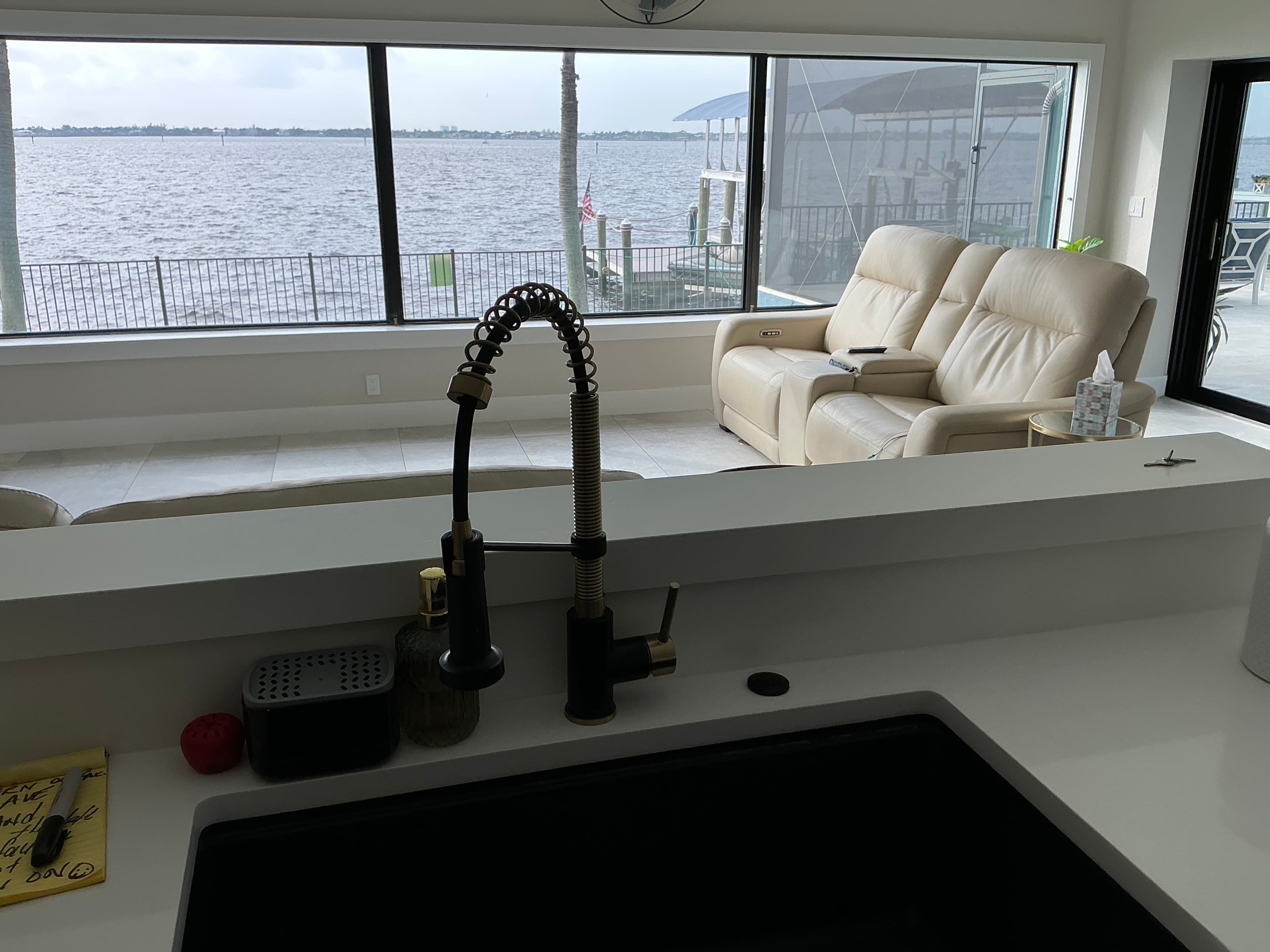 Waterfront kitchen sink install