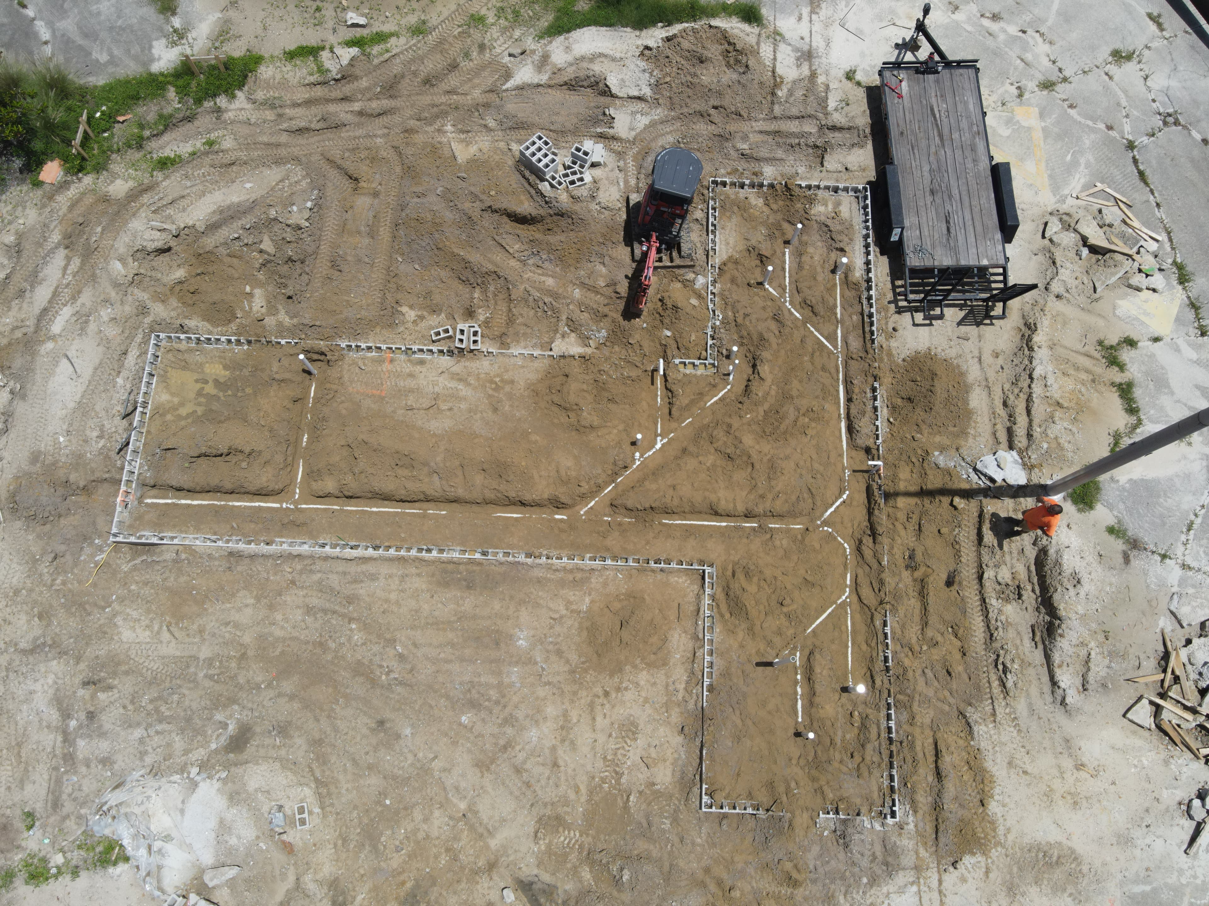 C&S Plumbing new construction site aerial view